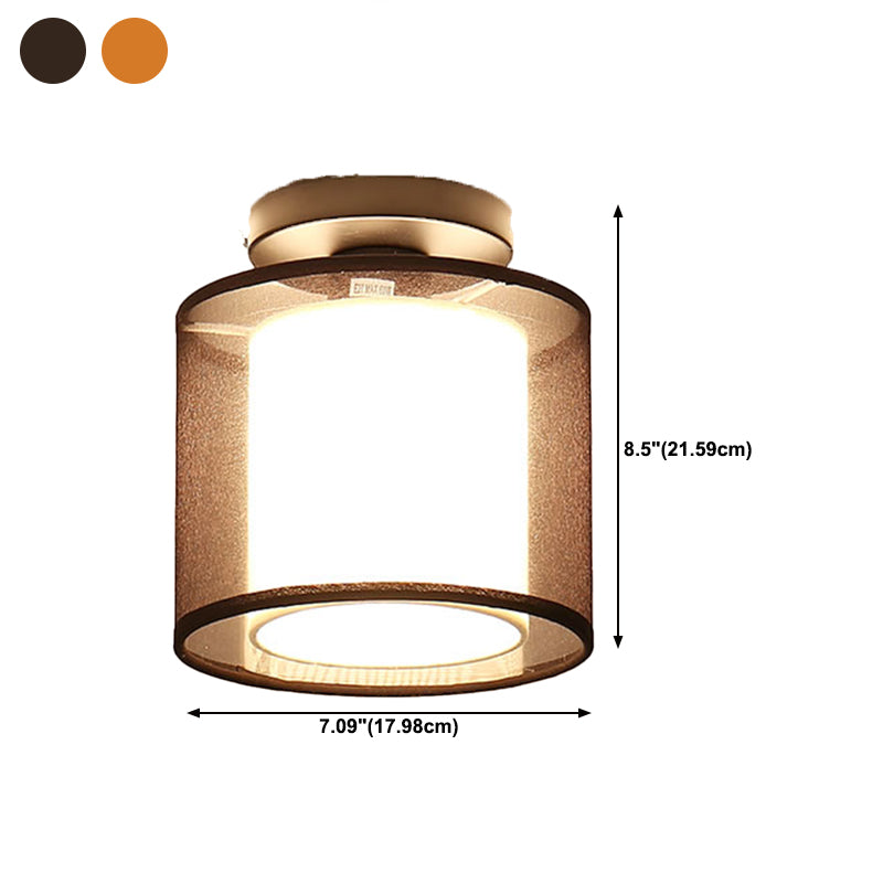 Fabric Geometric Shape Flush Mount Lights Modern 1 Light Flush Mount Light Fixture