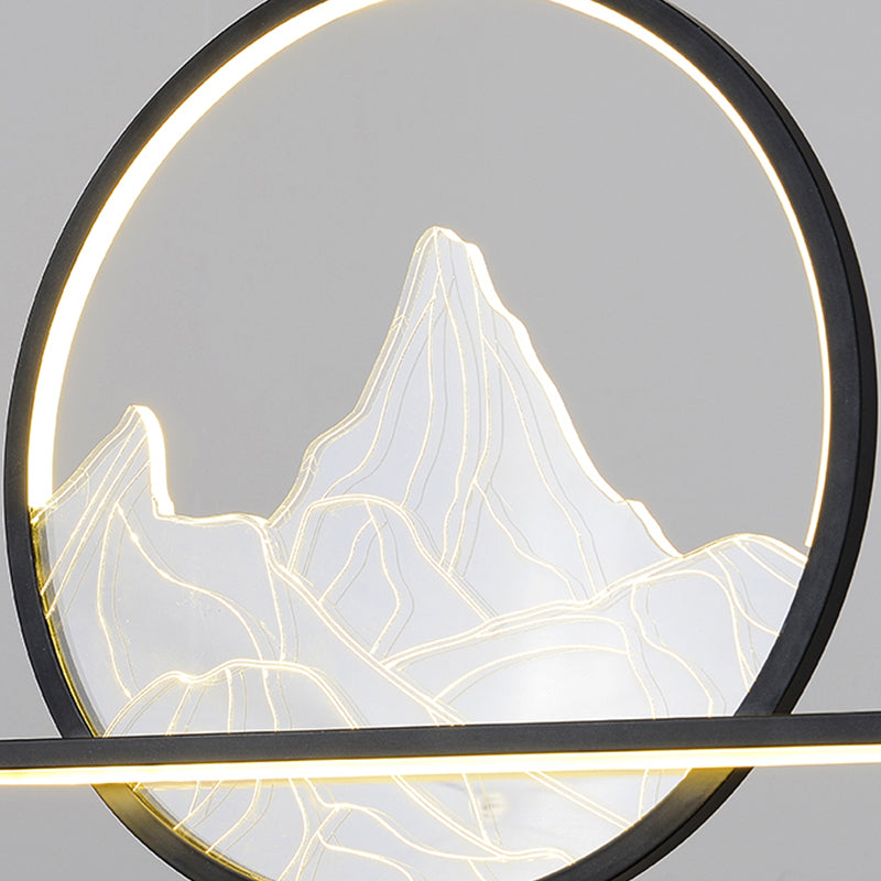 Modern Style Linear Shape Island Lighting Ideas Metal 2 Light Island Pendants in Black