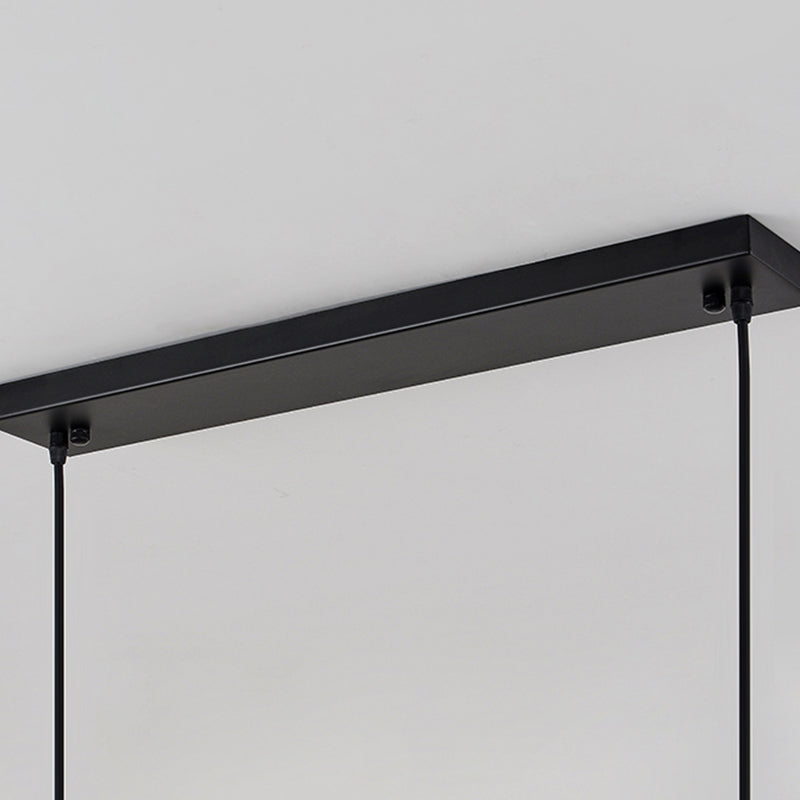 Modern Style Linear Shape Island Lighting Ideas Metal 2 Light Island Pendants in Black