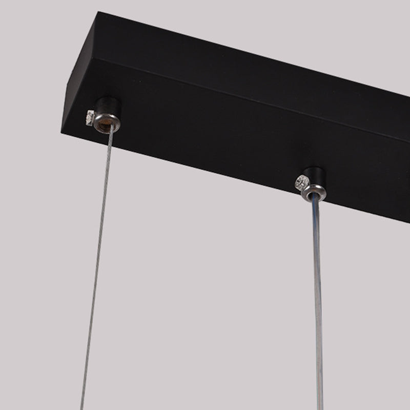 Modern Geometric Island Light Metal 39.5" Wide Island Pendant in Black for Dining Room
