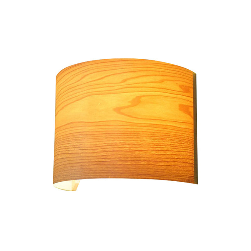 Wood Half-Cylinder Sconce Lights Modern Style 2 Lights Wall Lighting Fixtures