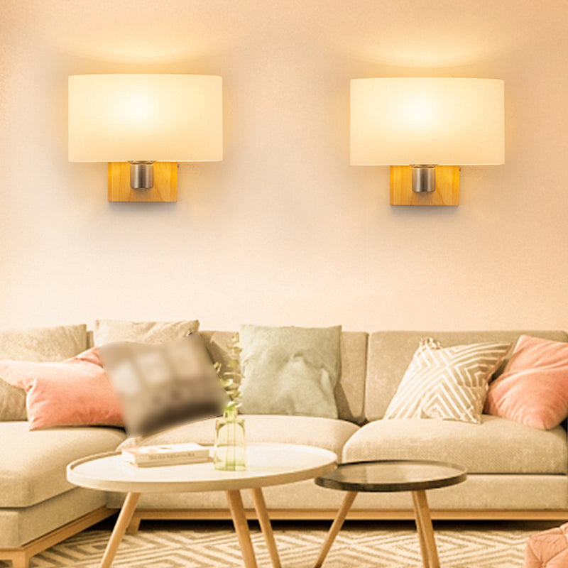 Wood Rectangular Sconce Lights Modern Style 1 Light Wall Lighting Fixtures