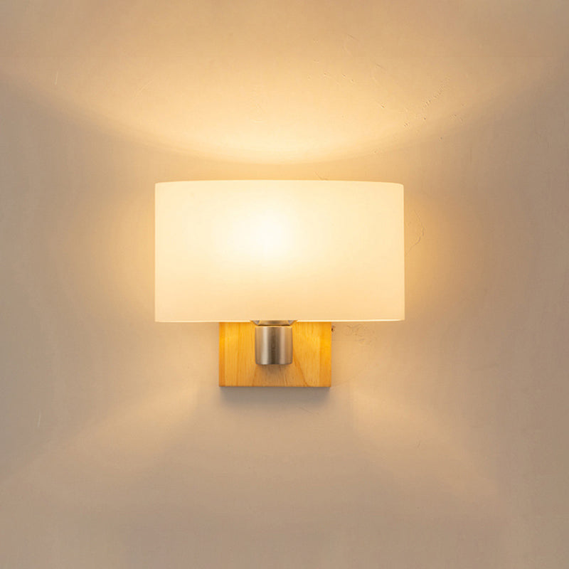Wood Rectangular Sconce Lights Modern Style 1 Light Wall Lighting Fixtures