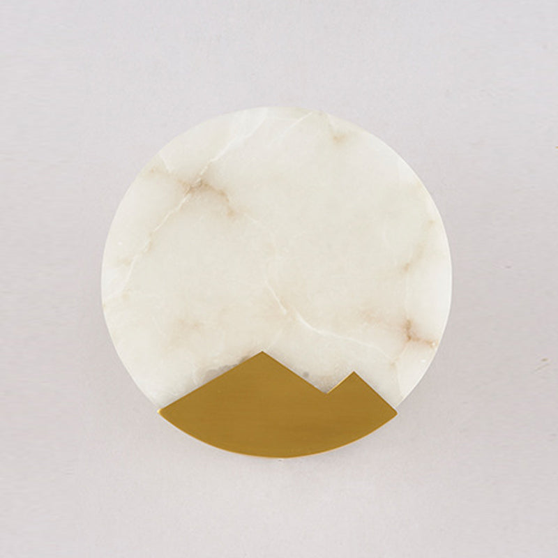 Modern Brass Wall Light Gold Round 8" High Wall Sconce Lamp for Bedroom