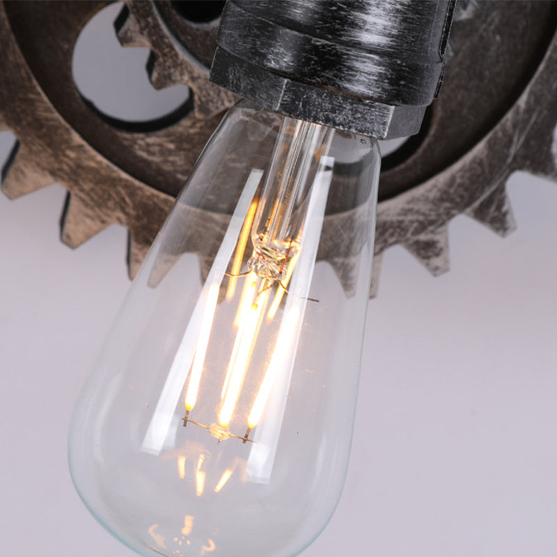 Industrial Metal Wall Light Gear Shape Water Pipe Wall Sconce for Cafe