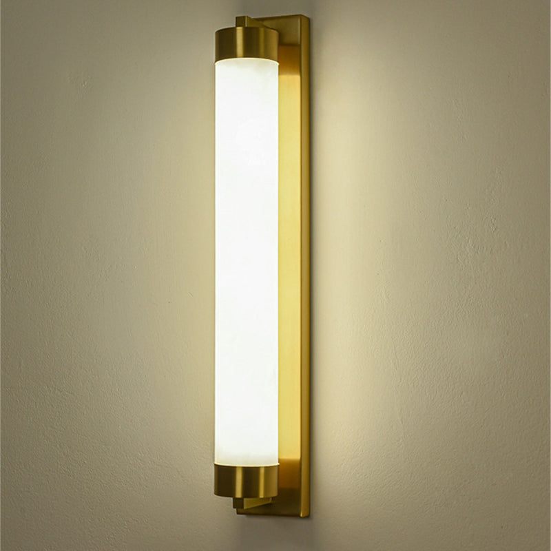 Chinese Brass Wall Light Gold LED Wall Sconce with Mica for Living Room
