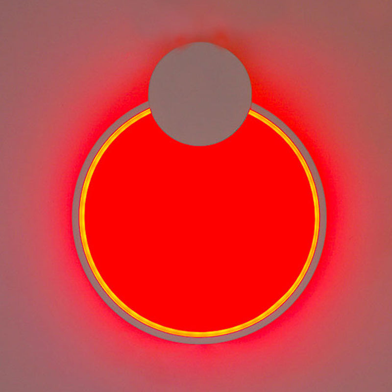 Metal Circular Wall Mounted Light Modern Style 1 Light Wall Light Sconces