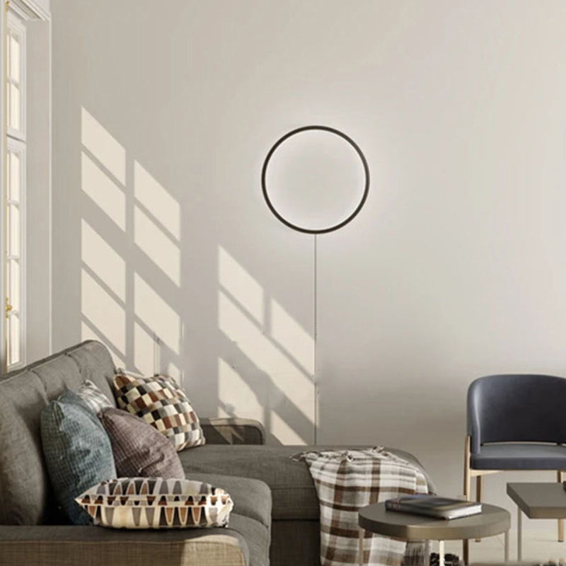 Metal Hoop Wall Mounted Light Modern Style 1 Light Wall Light Sconces