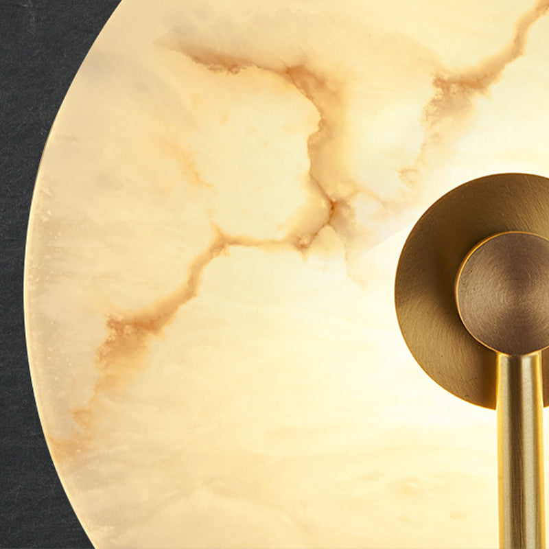 Nordic Style Wall Light Round White LED Wall Sconce with Mica for Living Room