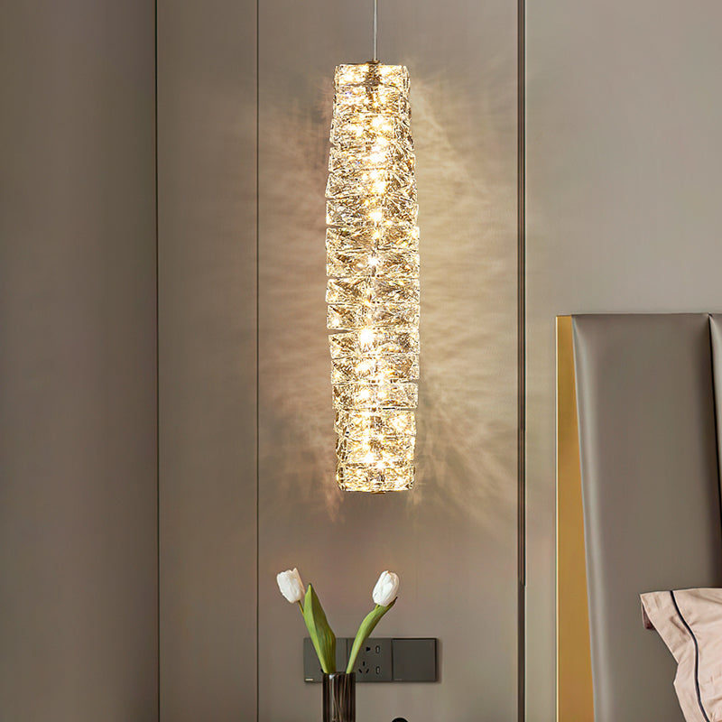 Modern Style Metal Wall Light Geometric Wall Sconce with Crystal for Living Room