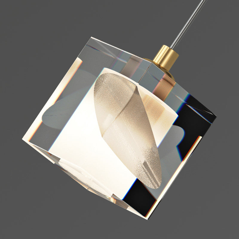Modern Style Crystal Wall Light Cube Hanging Wall Sconce for Living Room