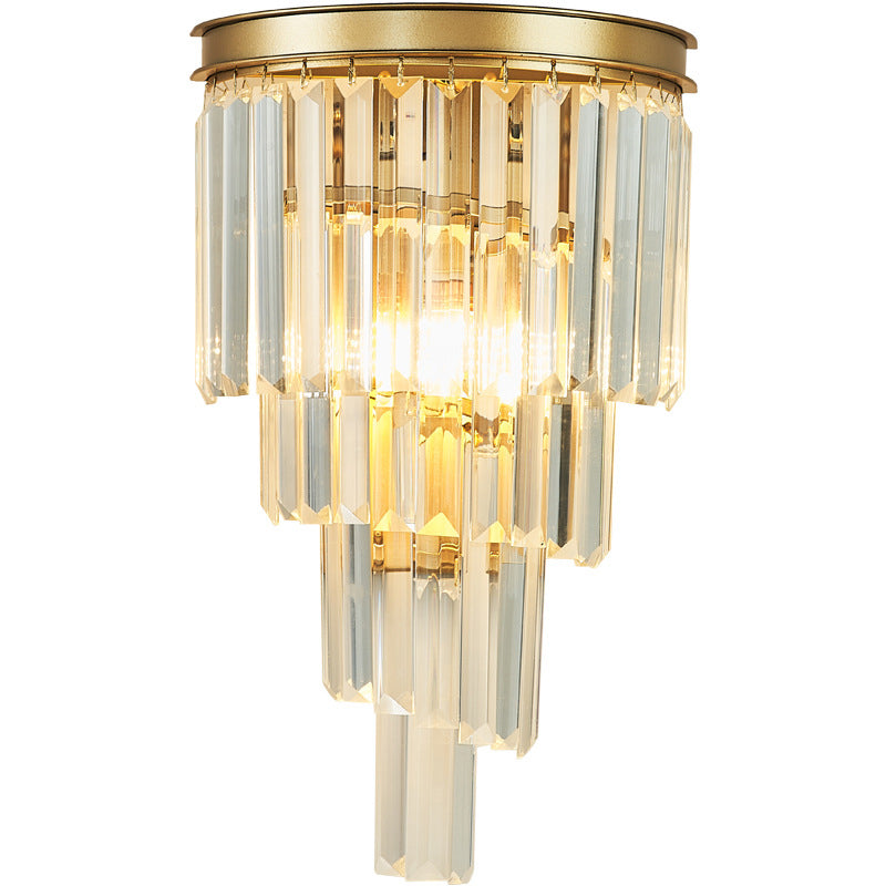 Postmodern Style Crystal Wall Light Layered Wall Sconce for Living Room