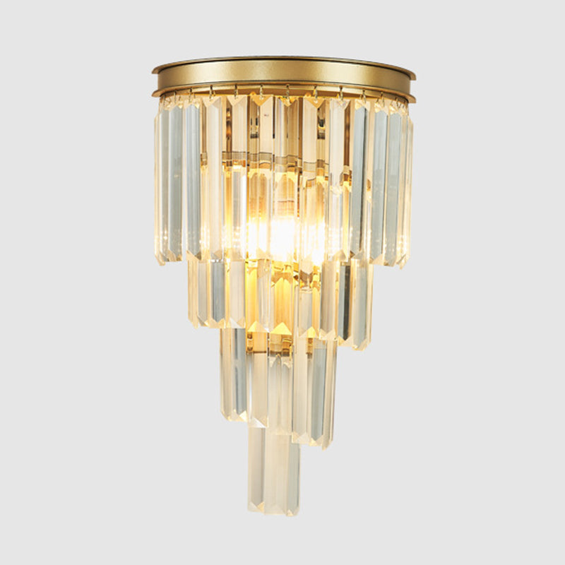 Postmodern Style Crystal Wall Light Layered Wall Sconce for Living Room