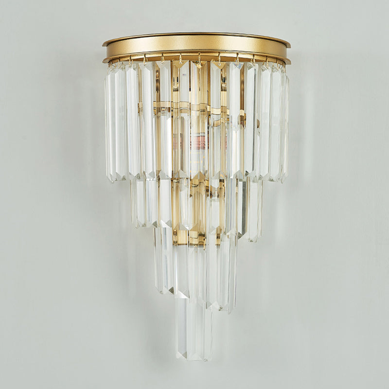 Postmodern Style Crystal Wall Light Layered Wall Sconce for Living Room