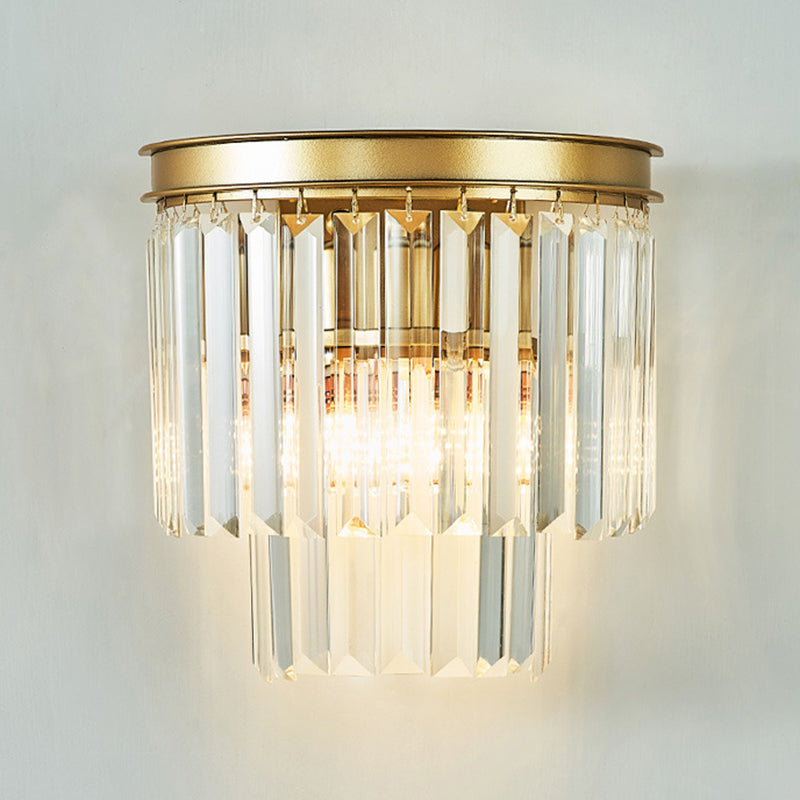 Postmodern Style Crystal Wall Light Layered Wall Sconce for Living Room