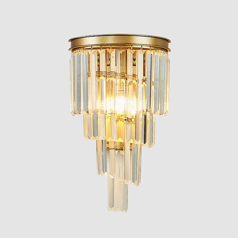 Postmodern Style Crystal Wall Light Layered Wall Sconce for Living Room