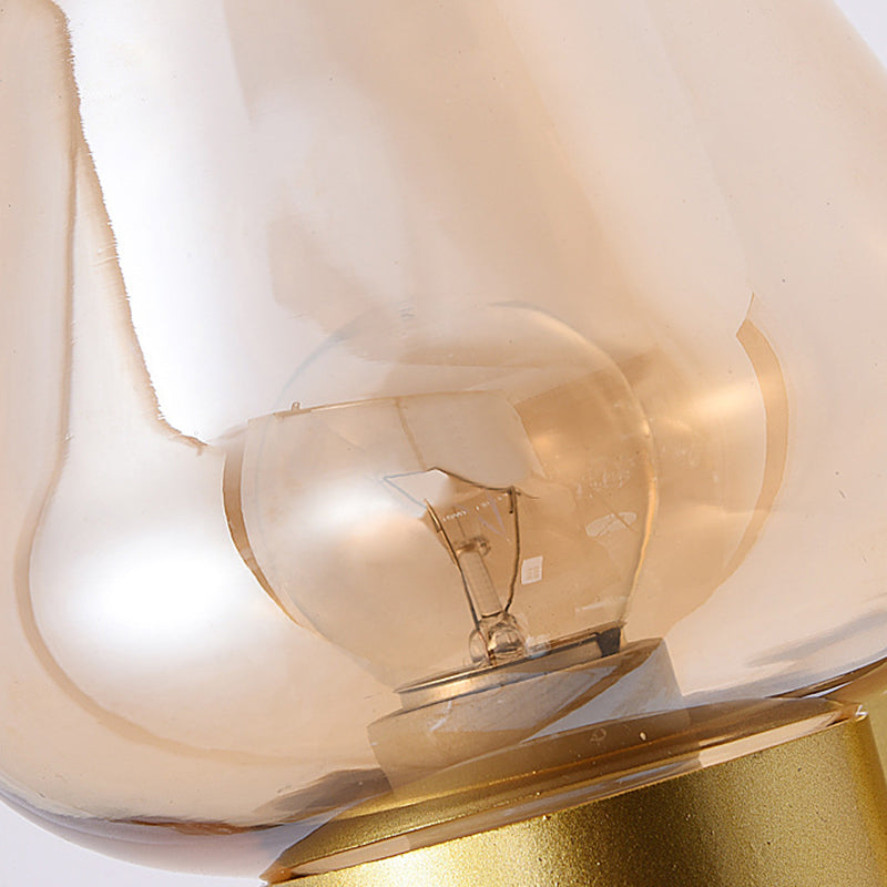 Modern Style Brass Wall Light Bowl Wall Sconce with Glass for Living Room