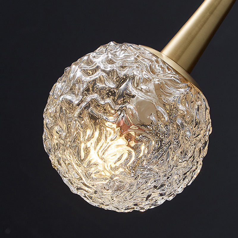 Nordic Style Crystal Wall Light Gold Globe Wall Sconce for Living Room