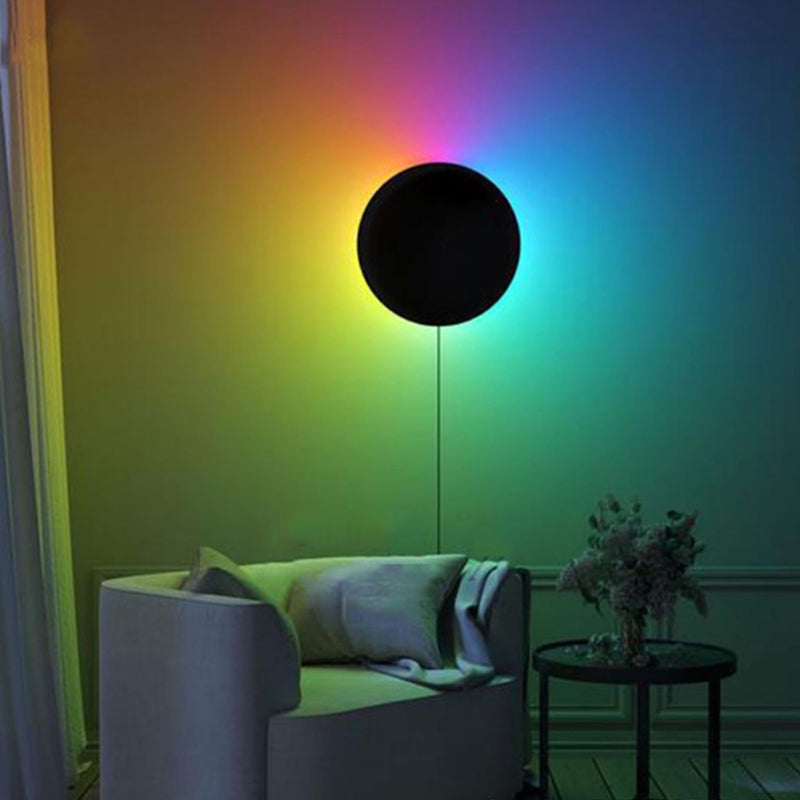 Modern Style Circle Wall Light Sconces Metal 1 Light Wall Mounted Light