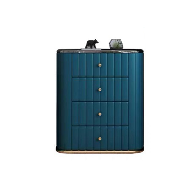 Glam Stone Bedroom Storage Chest Vertical Chest in Blue with Drawers