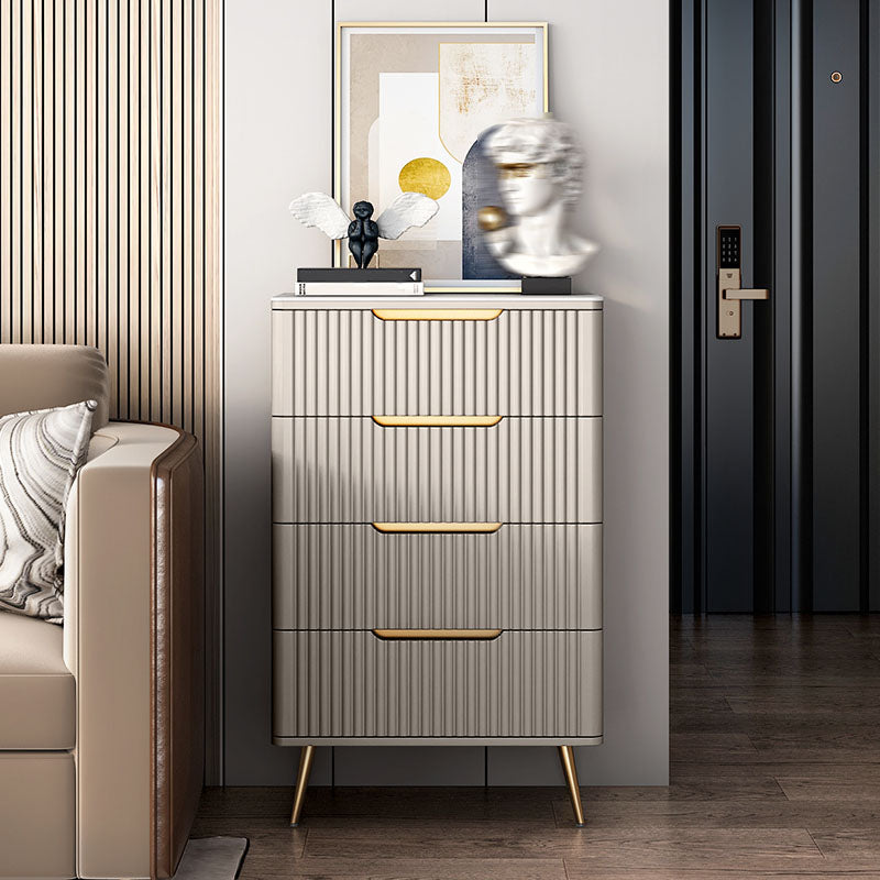 15.6-inch Width Glam Storage Chest Stone Dresser with 4/5 Drawers