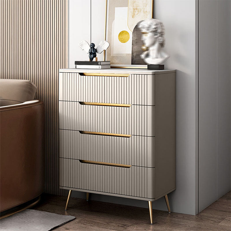 15.6-inch Width Glam Storage Chest Stone Dresser with 4/5 Drawers
