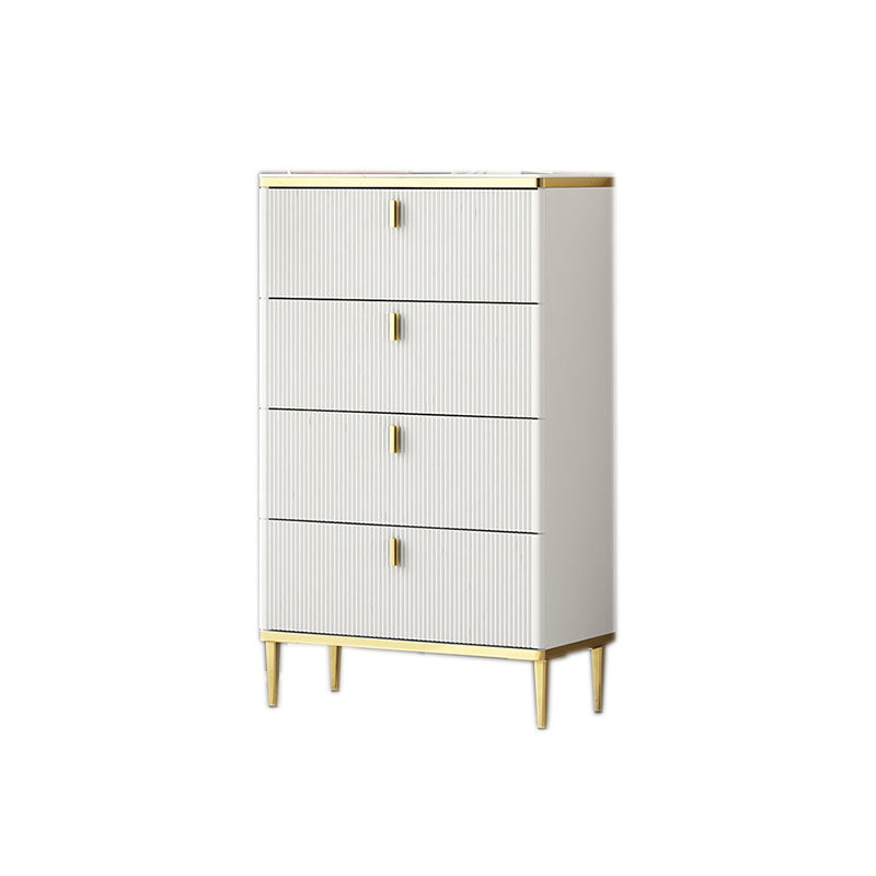 Bedroom Glam Storage Chest Stone Chest in White with Drawers