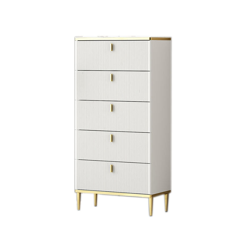 Bedroom Glam Storage Chest Stone Chest in White with Drawers