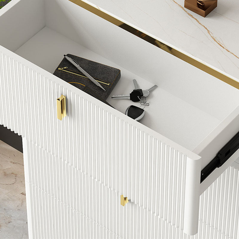 Bedroom Glam Storage Chest Stone Chest in White with Drawers