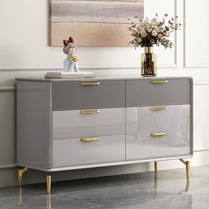 Bedroom Glam Storage Chest Stone 16"Wide Chest in Gray with Drawers