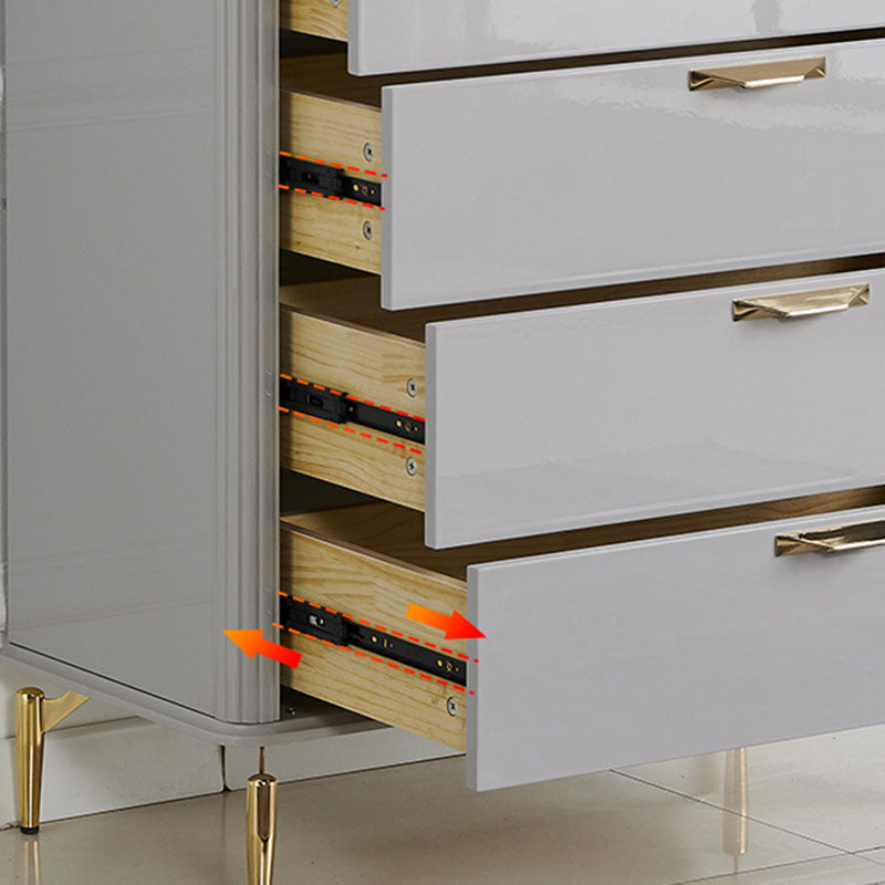 Bedroom Glam Storage Chest Stone 16"Wide Chest in Gray with Drawers