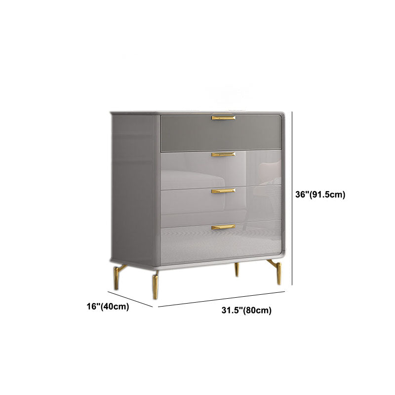 Bedroom Glam Storage Chest Stone 16"Wide Chest in Gray with Drawers