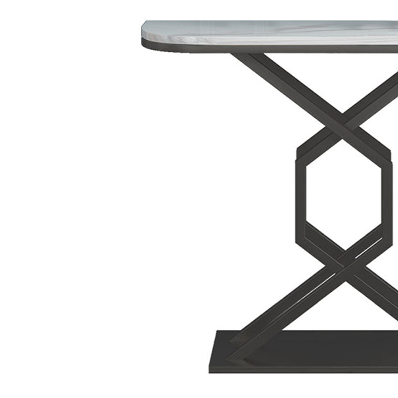 Glam Marble Console Table Half Moon Stain Resistant 12" W Accent Table for Hall