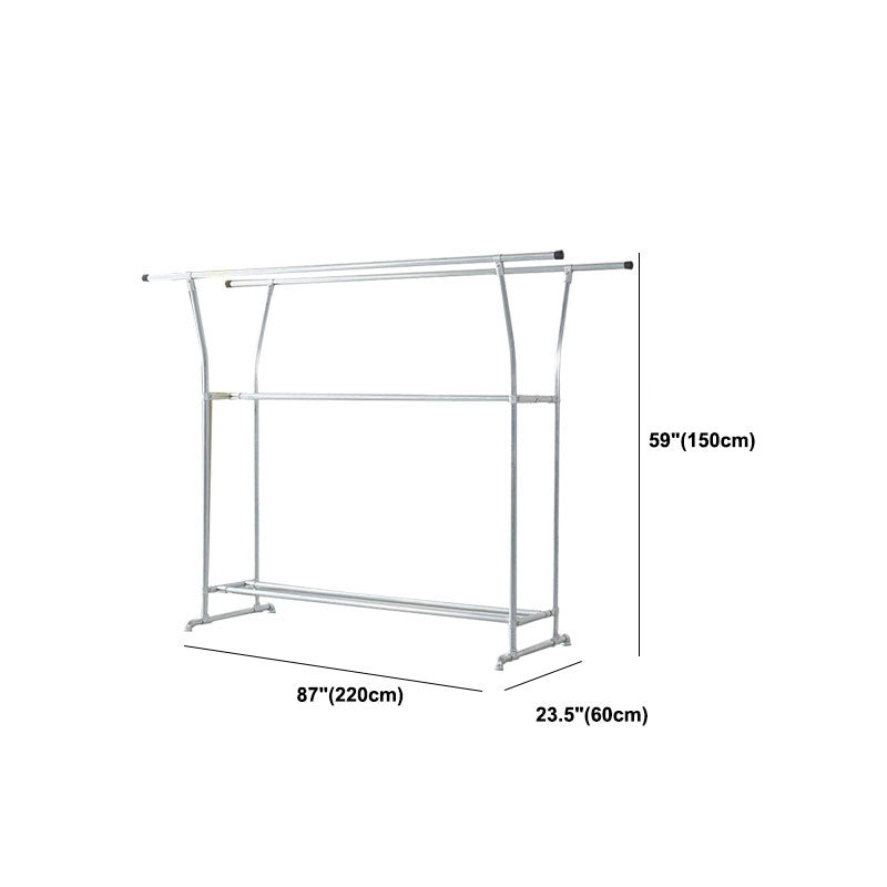 Modern Hall Stand Metal Framed with 3 Hanging Rails and Storage Shelving Entryway Kit