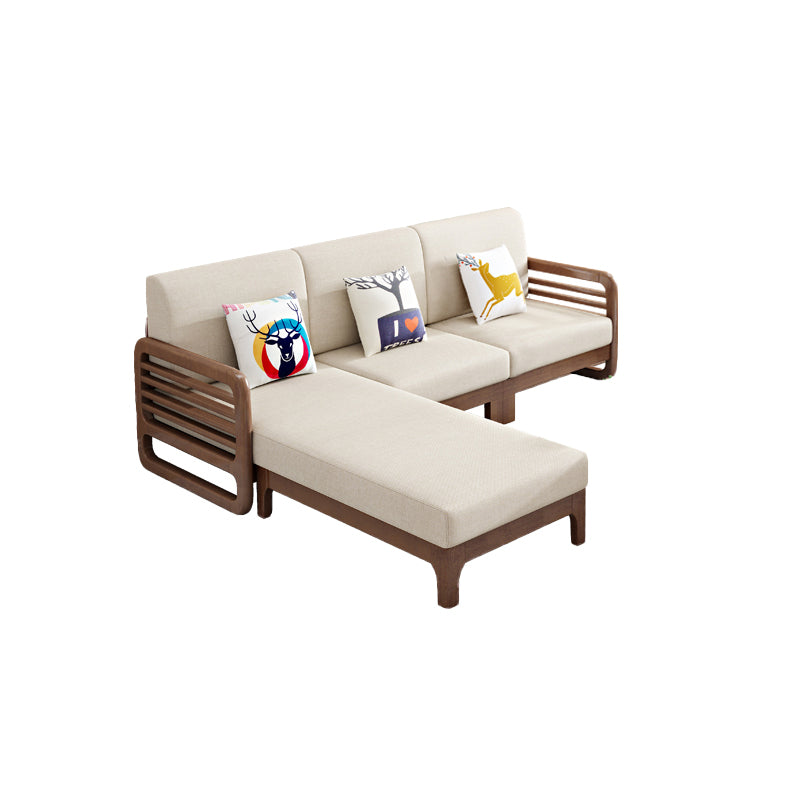 Nordic Fabric Sofa Chaise Living Room Square Arm Cushions Sofa Bed