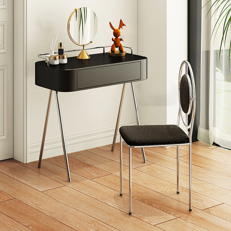 Wooden Contemporary Makeup Vanity Desk Table With Drawer in Black