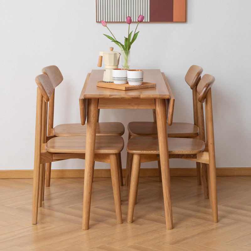 Mid-Century Modern Dining Table Rectangle Solid Wood Dining Table with 4 Legs