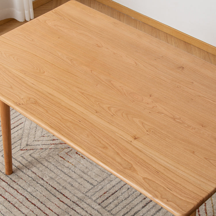 Mid-Century Modern Dining Table Rectangle Solid Wood Dining Table with 4 Legs