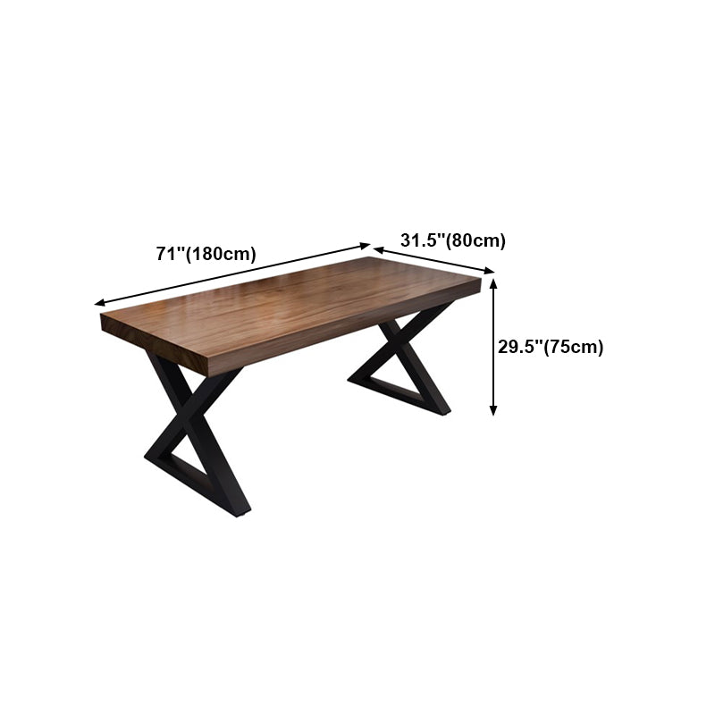 Rectangle Dining Table Industrial Dining Table with Iron Base
