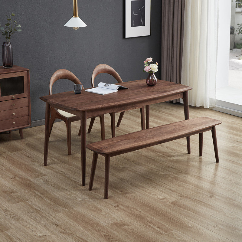 Rectangular Solid Wood Dining Table Modern Natural or Brown Furniture with 4 Legs for Home