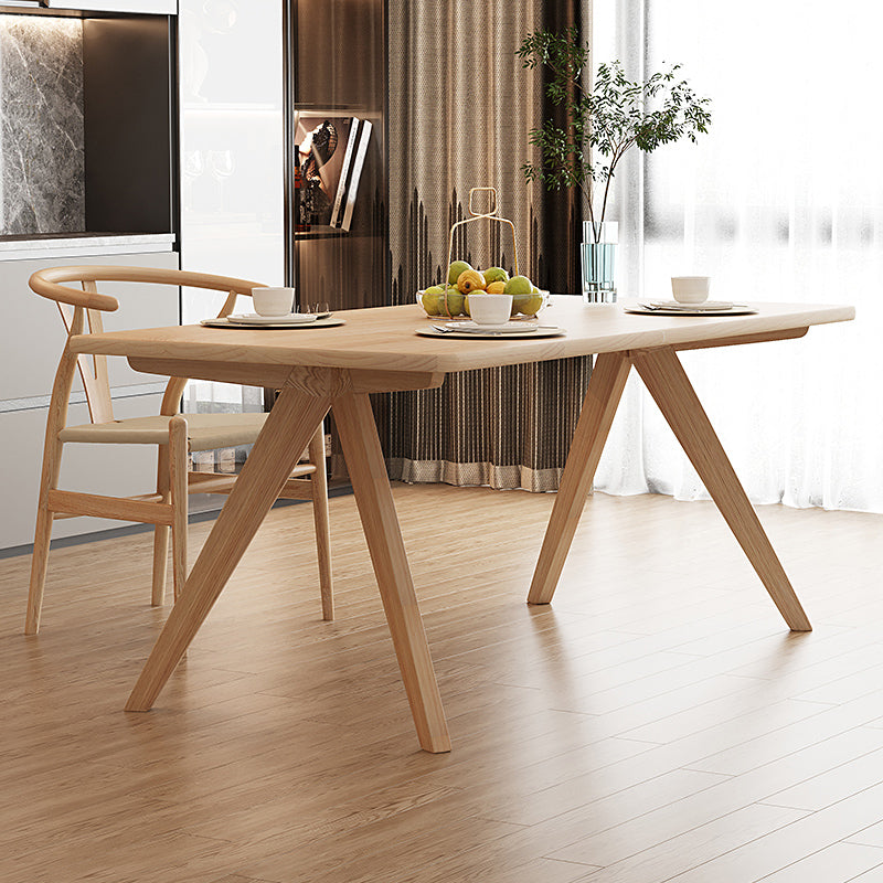 Pine Solid Wood Dining Table Rectangle Dining Table in Natural