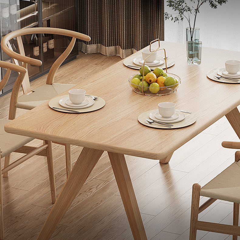 Pine Solid Wood Dining Table Rectangle Dining Table in Natural