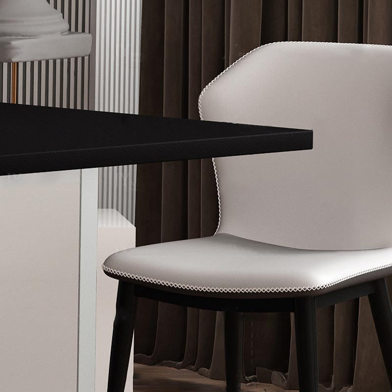 Rectangle Dining Table Stone Dining Table with Acrylic Double Pedestal