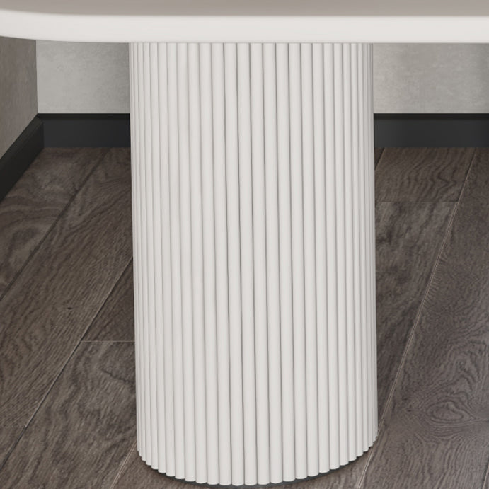 Stone Top Dining Table Modern Double Pedestal Dining Table for Kitchen