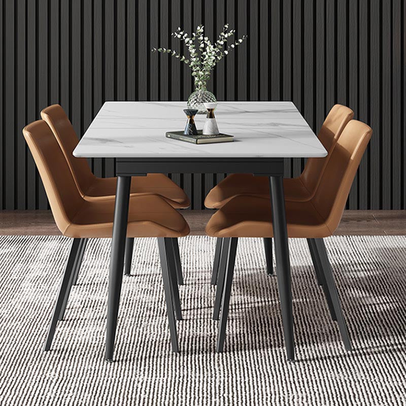 Rectangular Sintered Stone Dining Table Modern Furniture with 4 Legs for Home