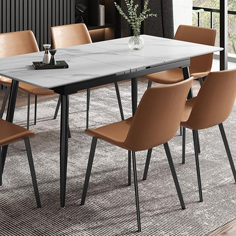 Rectangular Sintered Stone Dining Table Modern Furniture with 4 Legs for Home