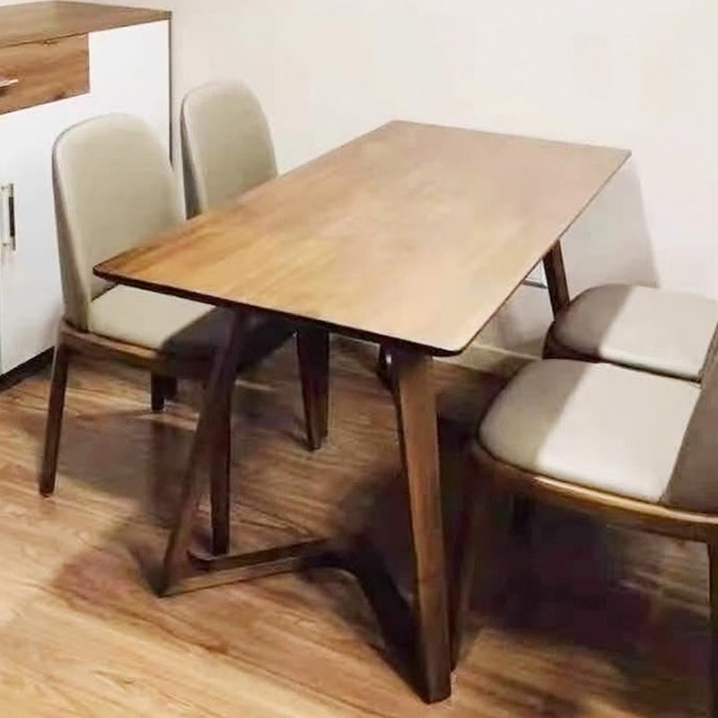 Natural Solid Wood Dining Table Modern Indoor Furniture with Double Pedestal