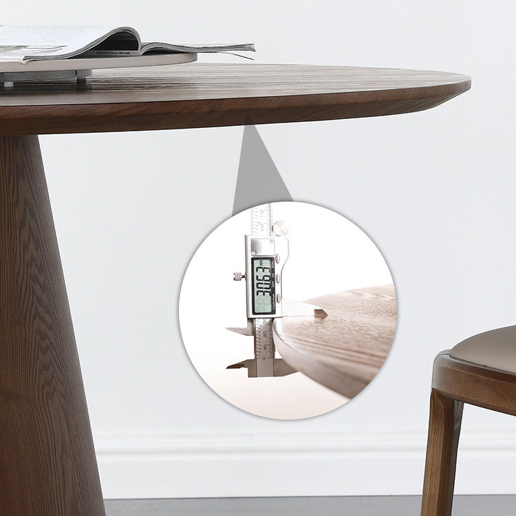 Solid Wood Dining Table Modern Round Dining Table with Pedestal Base