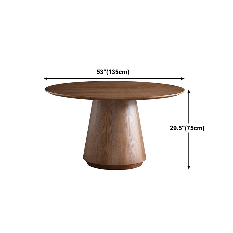 Solid Wood Dining Table Modern Round Dining Table with Pedestal Base