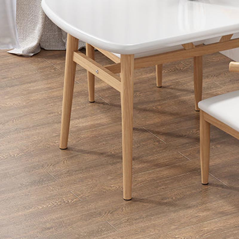 Rectangular Wood Dining Table Modern Furniture with 4 Legs for Home